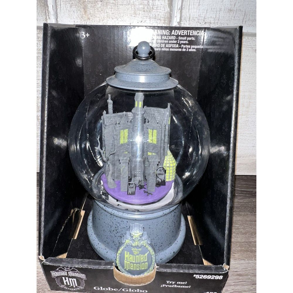Haunted‎ Mansion Animated Globe Cloche Swirling Bats "Ghost Host" Speaks New!